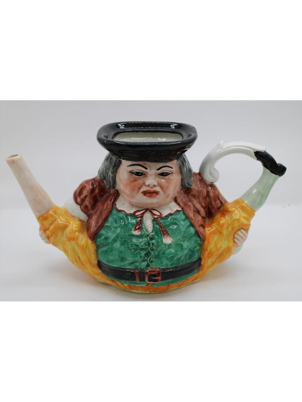Vintage Pilgrim Teapot Unique Collectible Italy 6" Tall 12" Wide